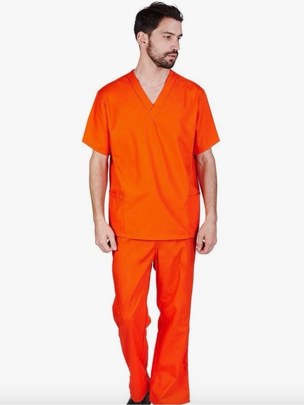 M&M Scrubs Classic Comfort Unisex Scrub Large Orange  Solid